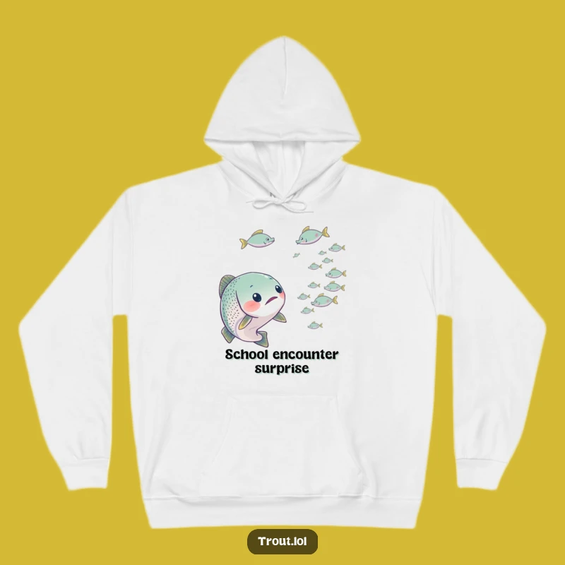 Cozy Funny Surprised Trout Hoodie: Stay Warm with Humorous Shock