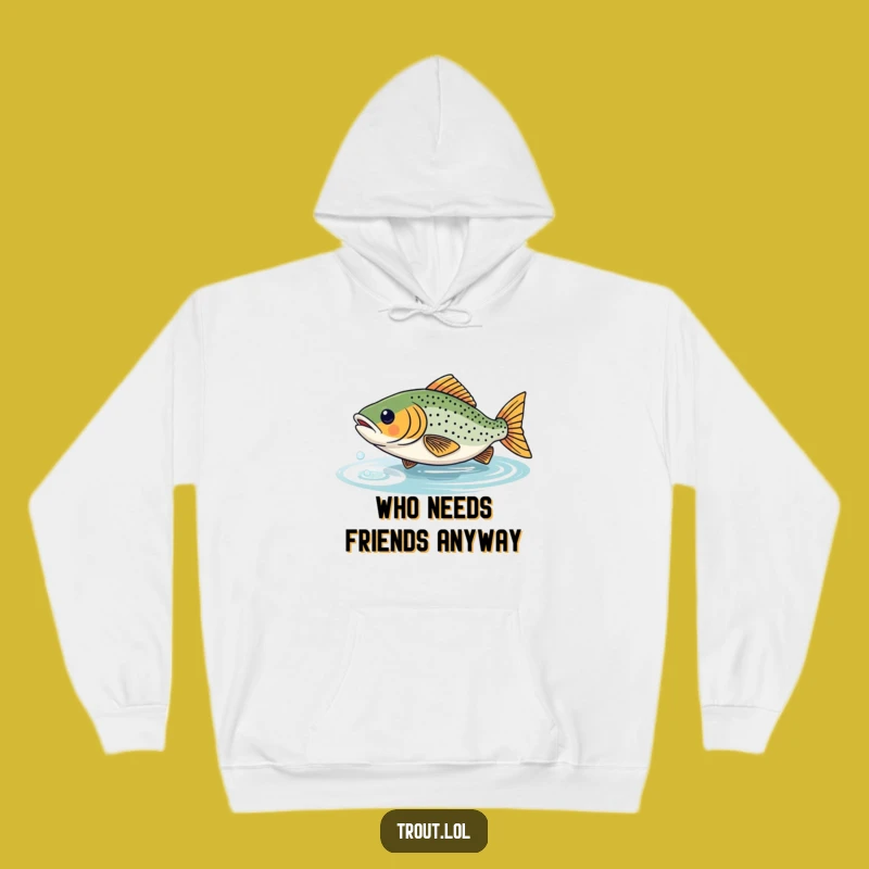 Cozy Funny Trout Reflection Hoodie: Stay Warm with Aquatic Humor and Style