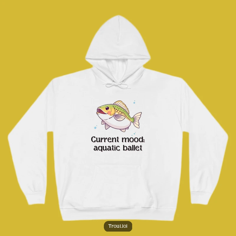Funny Happy Trout Twirl Hoodie - Cozy & Hilarious Aquatic Wear for All
