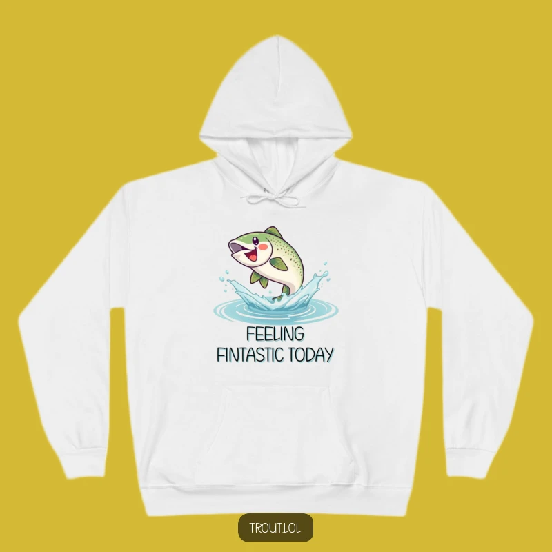 Cozy Funny Trout Hoodie: Stay Warm with this Hilarious Splashing Fish Adventure Gear
