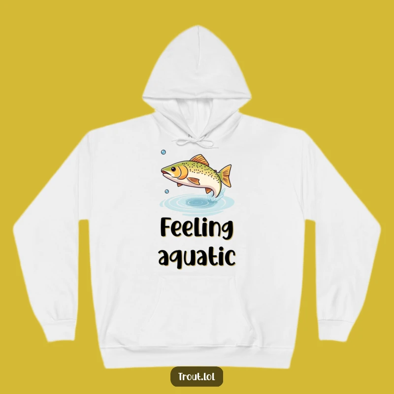 Funny Fishing Trout Hoodie: Cozy Leaping Fish Design, Warm Funny Gift