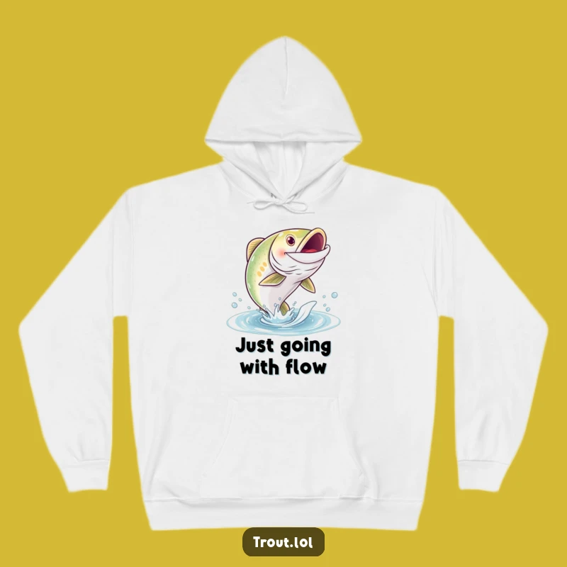 Funny Grinning Trout Hoodie - Cozy Angler Wear, Ideal Funny Gift
