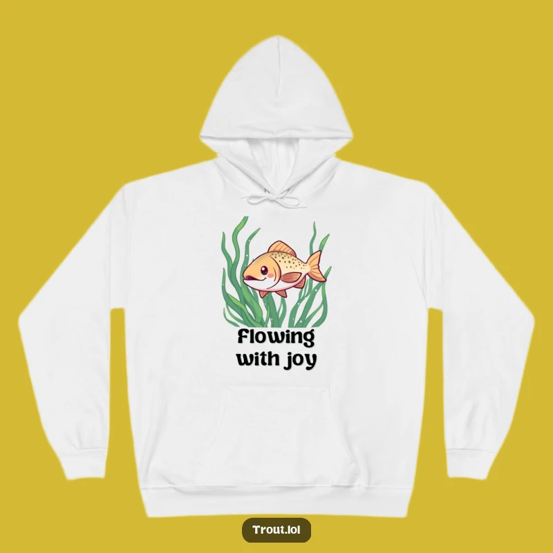 Funny Kawaii Trout Hoodie: Cozy Seaweed Swimmer, Perfect Warm Fish Gift