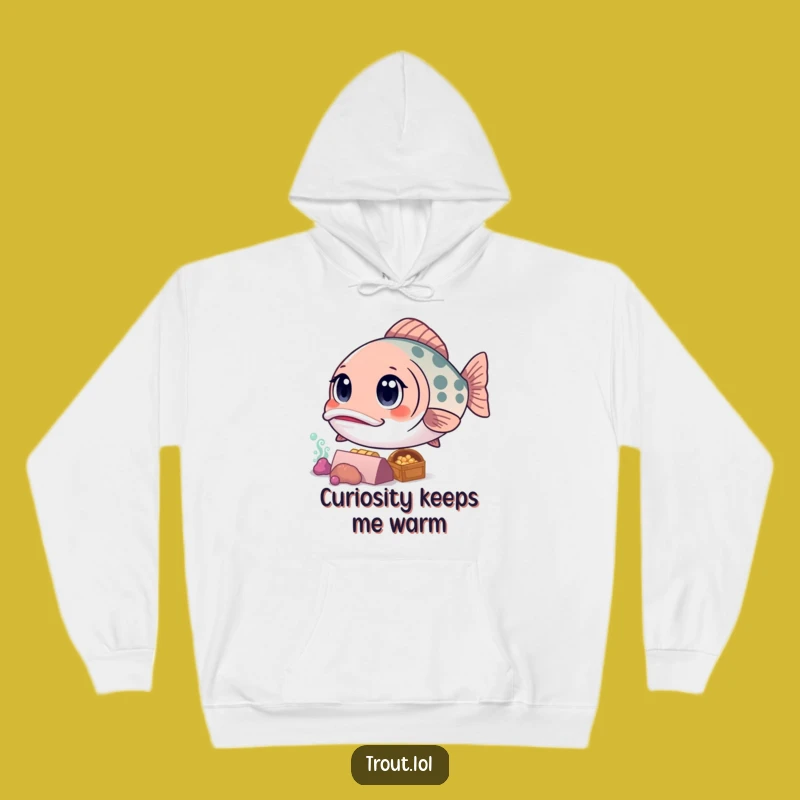 Funny Kawaii Trout Hoodie: Cozy Treasure Hunter, Perfect Warm Ocean Gift