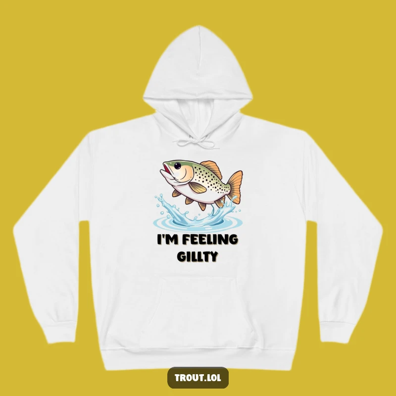 Cozy Funny Trout Splash Hoodie: Warm and Joyful Fish Tail Design, Great Funny Gift