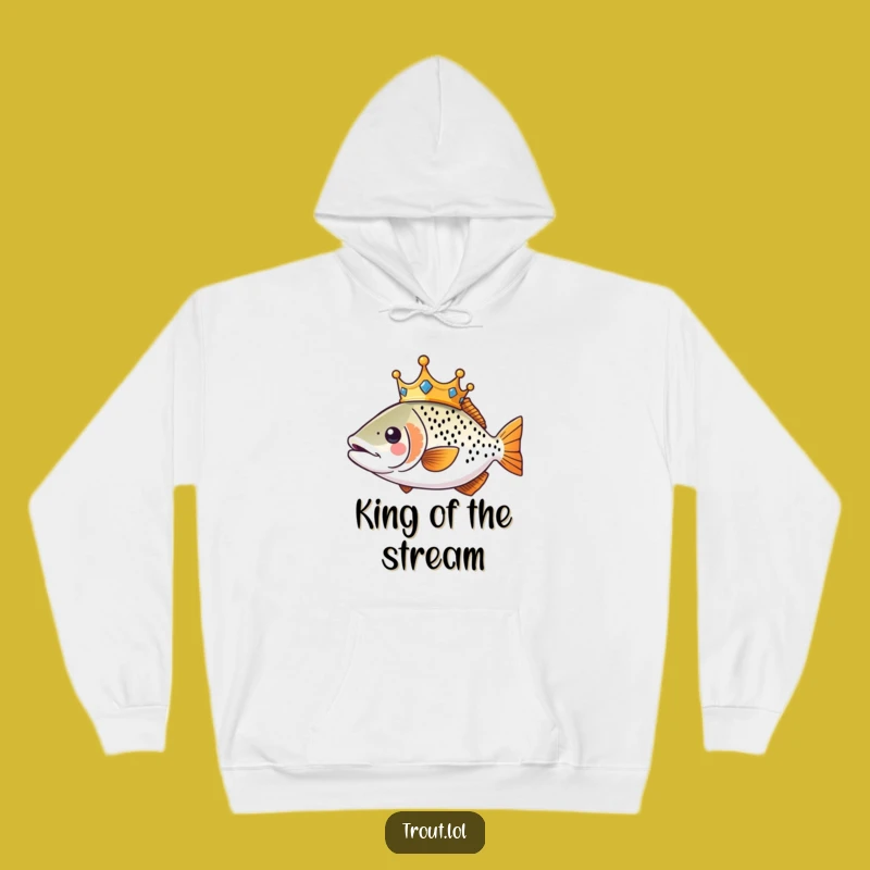 Funny Kawaii Trout Hoodie: Cozy Royal Fish Wear, Hilarious Gift