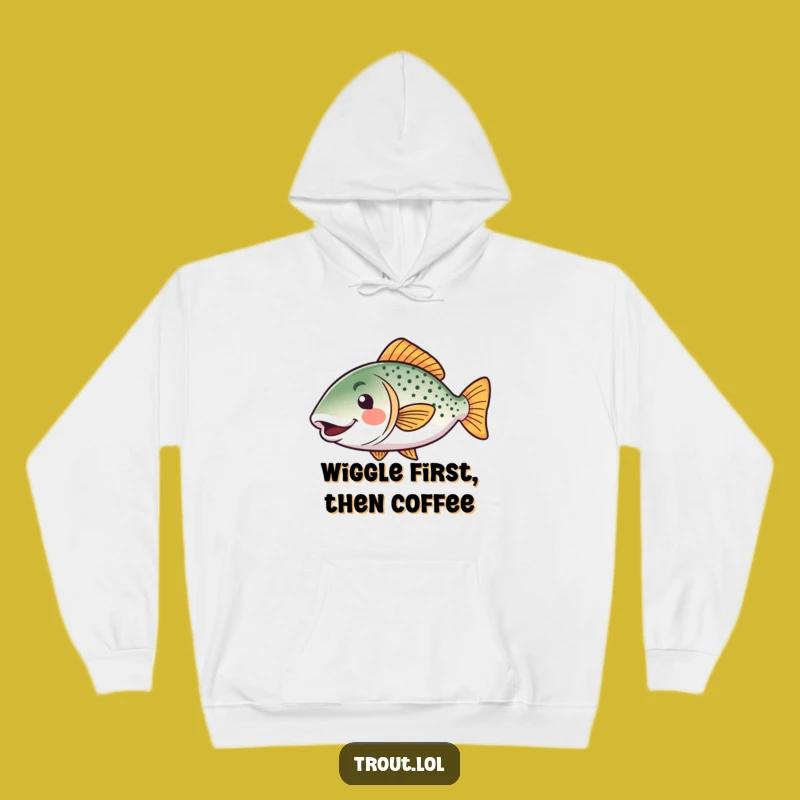 Funny Kawaii Trout Hoodie: Cozy Happy Wiggle Fish, Your New Favorite Funny Gift