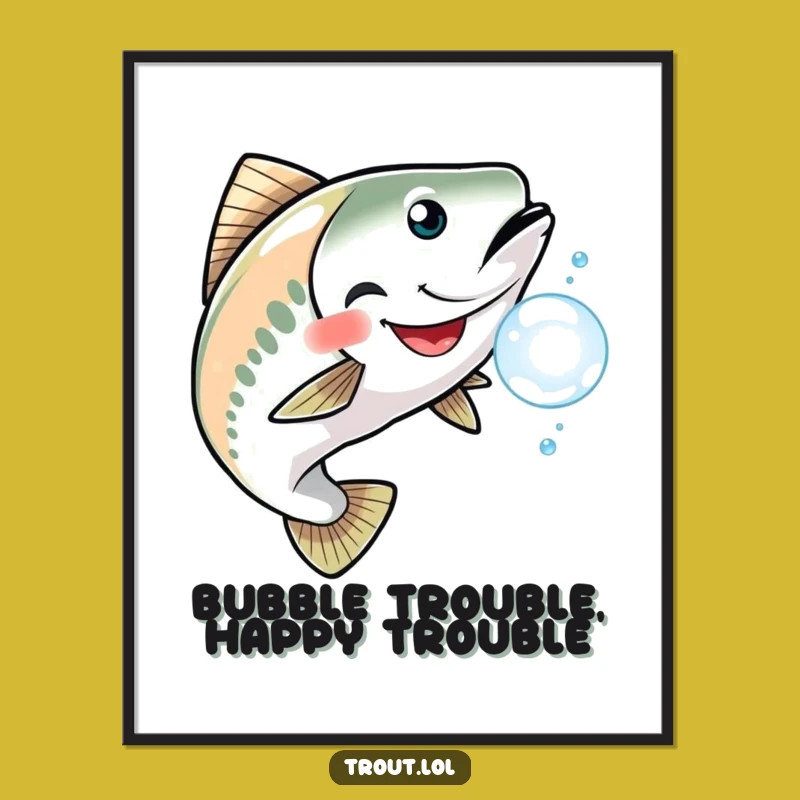 Free Printable Wall Art: Grinning Trout Funny Downloadable Art, Playful DIY Gift