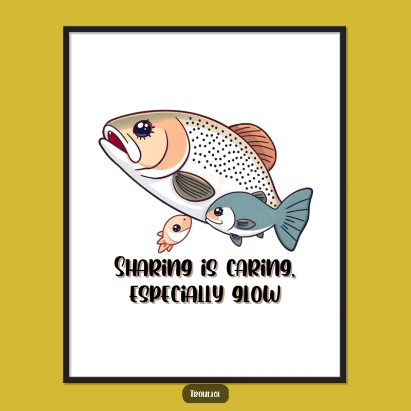 Free Printable Wall Art: Sharing Light Trout, Downloadable Underwater Life Decor