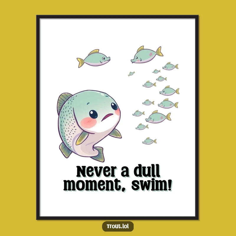Free Printable Wall Art: Surprised Trout's Reaction - Funny Aquatic Downloadable Art