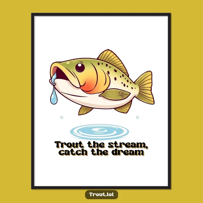 Free Printable Wall Art: The Satisfied Trout's Water Droplet - Funny Downloadable Decor