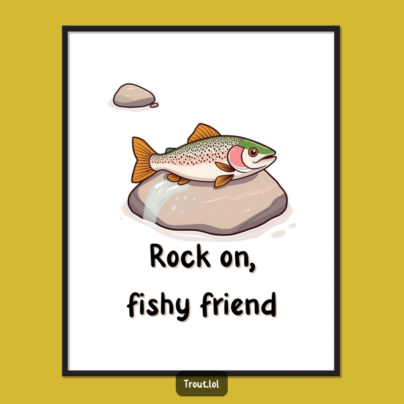 Free Printable Wall Art: Trout River Slide - Fun Downloadable Aquatic Decor!