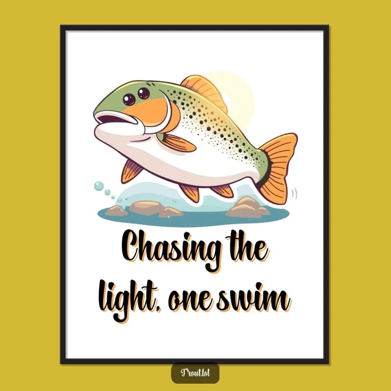 Funny Free Printable Wall Art: Motivated Trout, Distant Light - Inspiring Decor