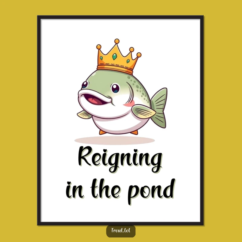 Funny Free Printable Wall Art: Smug Crown Trout, Regal Decor