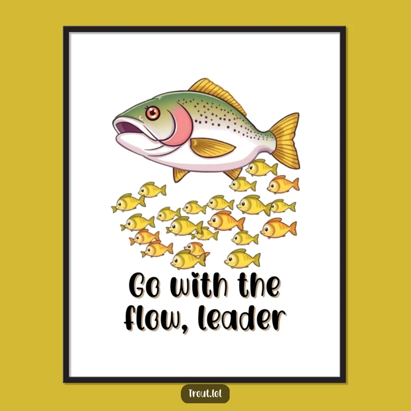 Funny Nudging Trout Free Printable Wall Art - Playful Aquatic Decor!