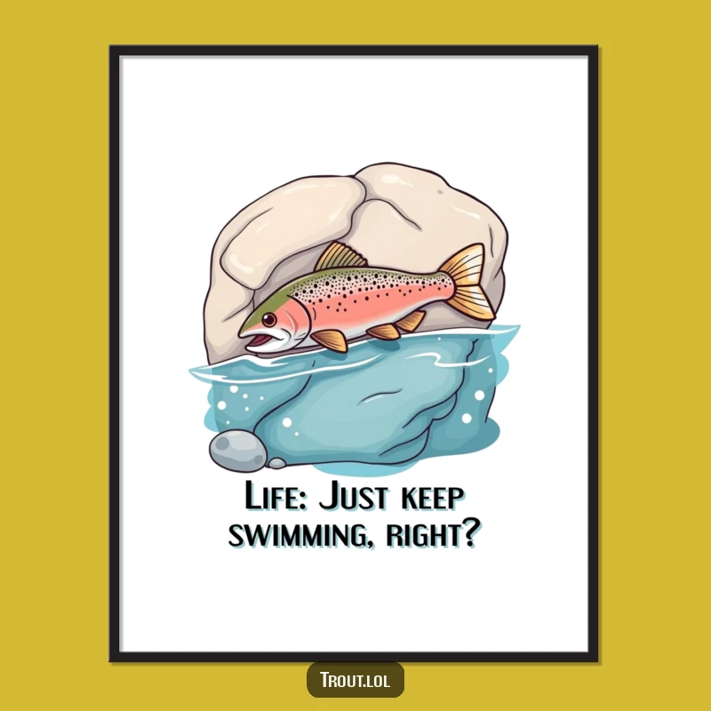 Free Printable Wall Art: Goofy Bumping Trout Funny Downloadable Art Decor