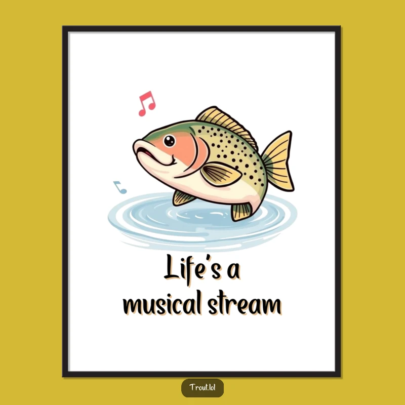 Funny Humming Trout Free Printable Wall Art - Musical Aquatic Decor!