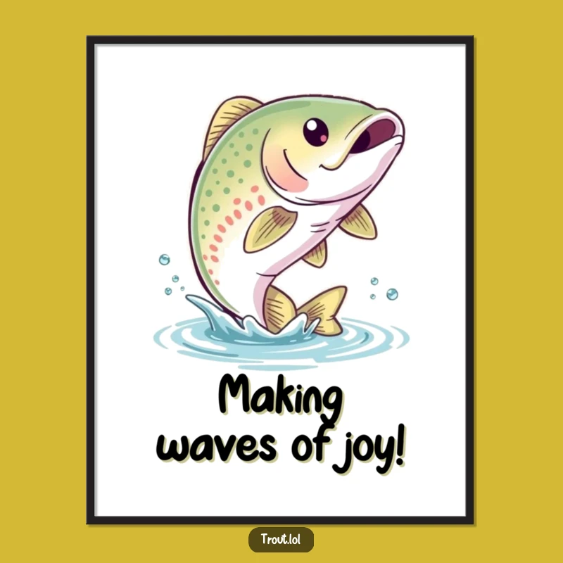 Free Printable Trout Wall Art: Jumping Fish Downloadable DIY Aquatic Decor