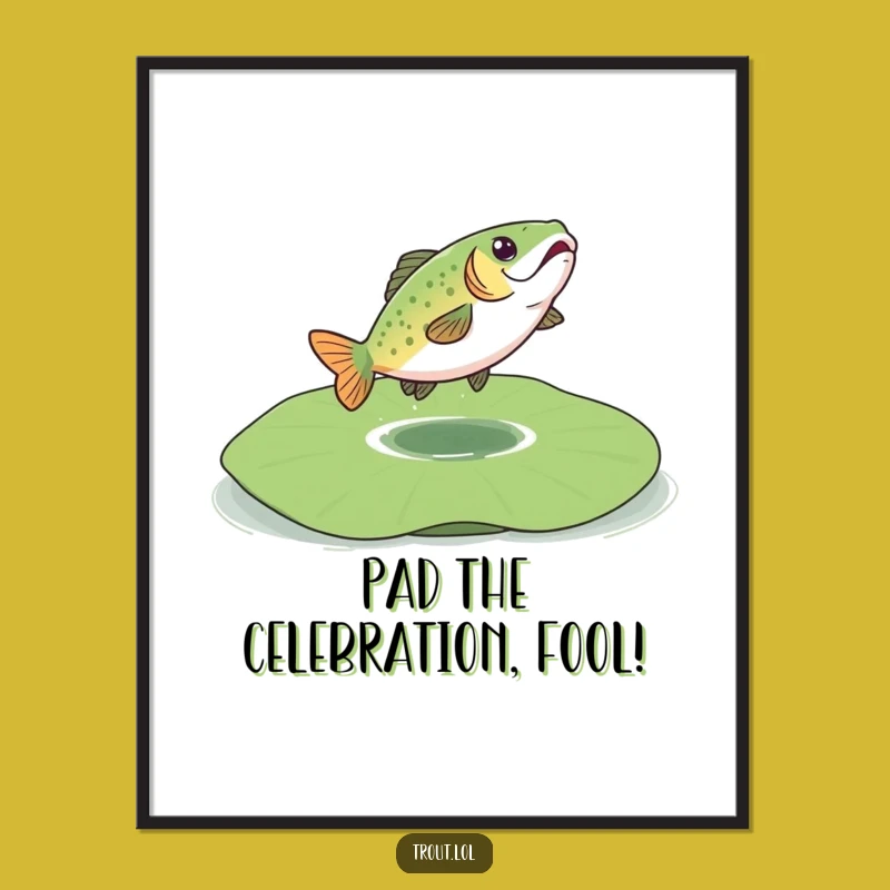 Funny Bouncing Trout Free Printable Wall Art - Quirky Aquatic Decor!