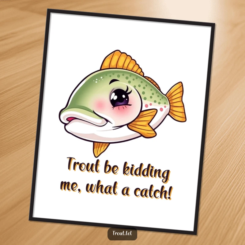 Funny Free Printable Wall Art: A trout with a mischievous wink, perfect for adding quirky, humorous decor to your home.