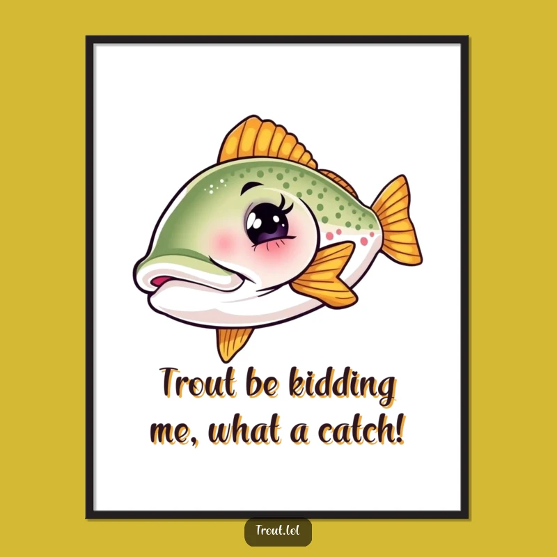 Funny Free Printable Wall Art: Winking Trout's Mischief Downloadable Decor