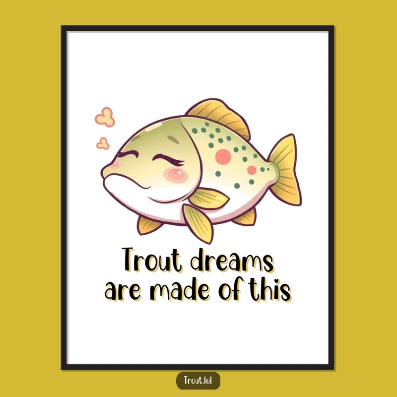 Free Printable Wall Art: Dreaming Trout with Ripples Downloadable Art