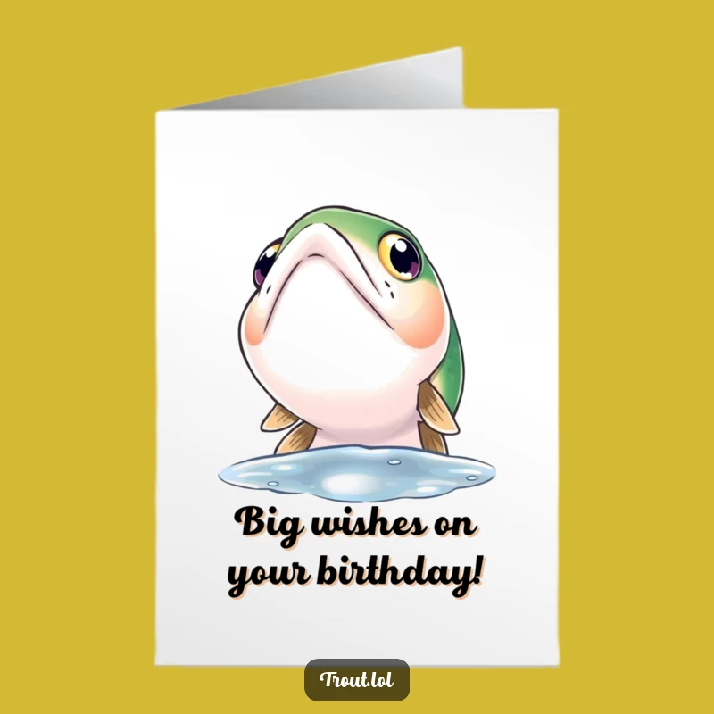 Free Printable Birthday Card: Curious Trout Funny Downloadable Gift, Wonder Awaits