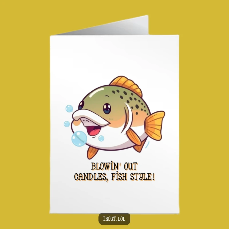 Free Printable Birthday Card: Funny Face Trout, Downloadable Greeting for Gag Lovers