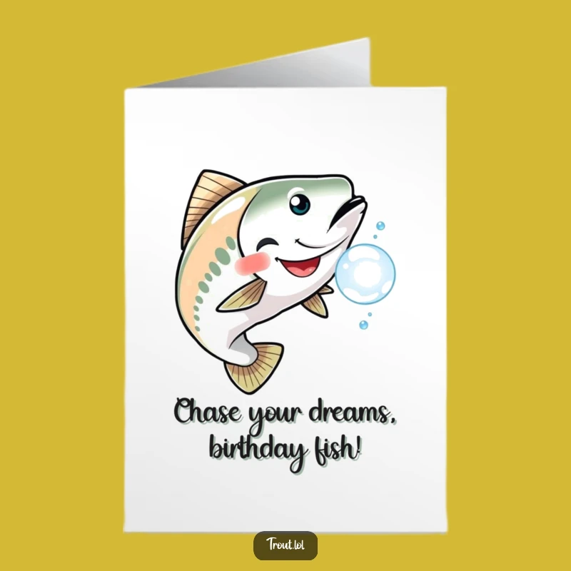 Free Printable Birthday Card: Grinning Trout Funny Downloadable Gift, Playful Celebration