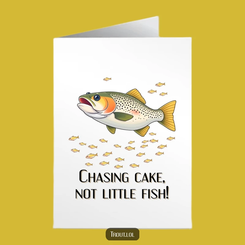 Free Printable Birthday Trout Card - Funny Chasing Fish Greeting Downloadable