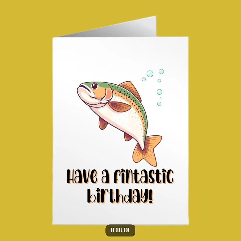 Free Printable Birthday Card: Flipping Trout Fun - Downloadable Gift for Fish Lovers