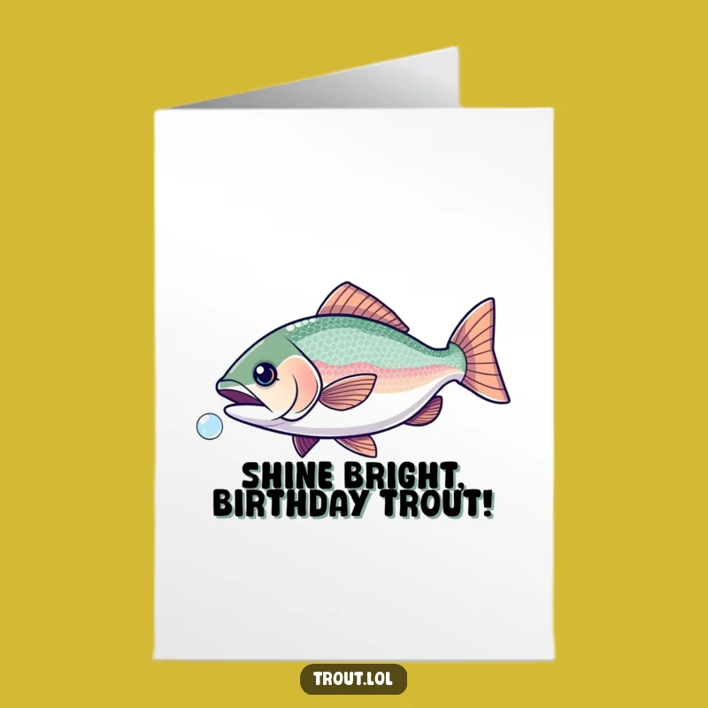 Free Printable Birthday Card: Funny Trout Sparkle Bubble Chase - Downloadable Funny Gift