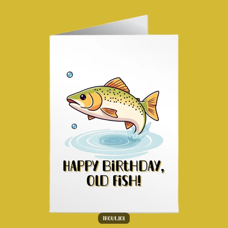 Free Printable Birthday Card: Happy Trout Leaping Joyfully from Water