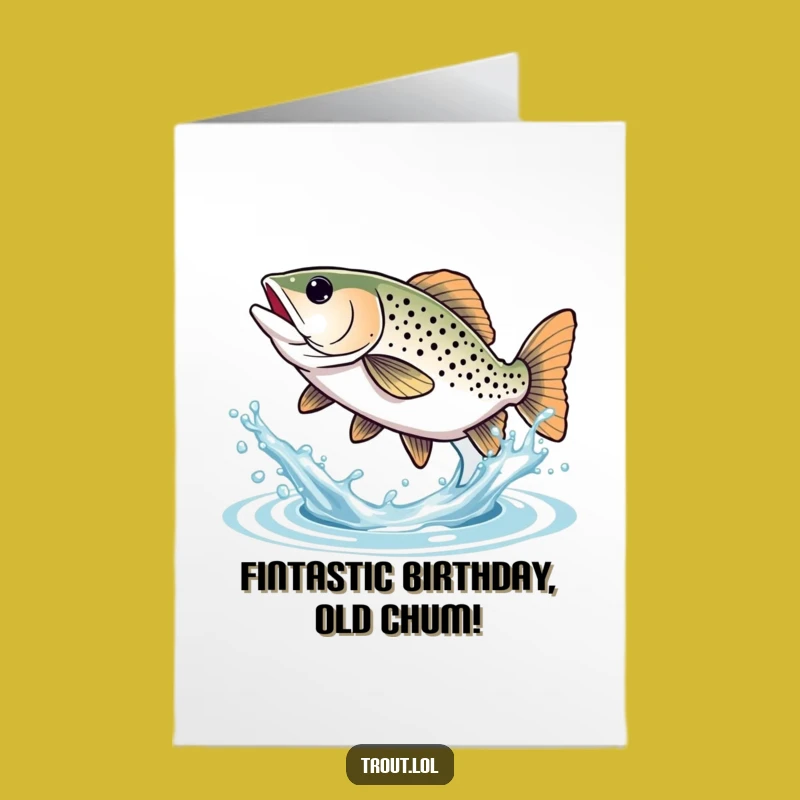 Free Printable Birthday Card: Hilarious Trout Splashing Fun - Funny Downloadable Gift