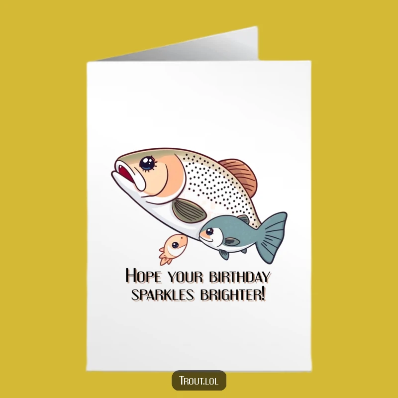 Free Printable Birthday Card: Sharing Trout, Downloadable Light-Up Greeting for Friends
