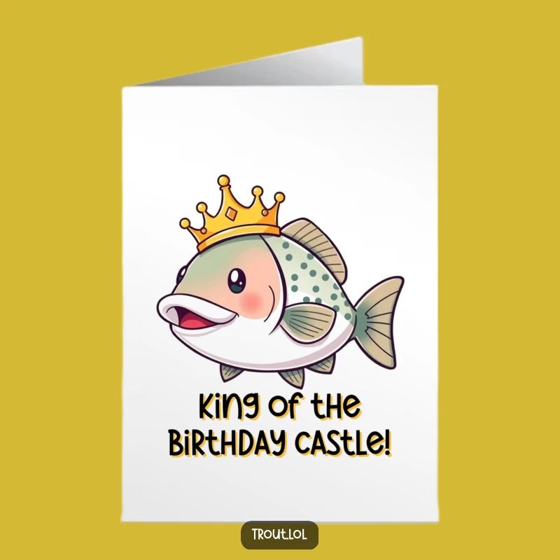 Free Printable Birthday Trout Card - Royal Funny Fish Greeting Downloadable Gift