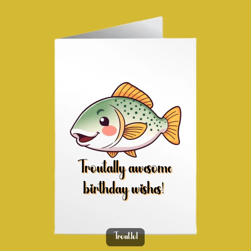 Free Printable Kawaii Trout Birthday Card: Funny Wiggle Tail Downloadable Gift