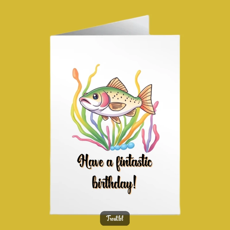 Funny Free Printable Birthday Card: Darting Trout, Aquatic & Humorous Greeting