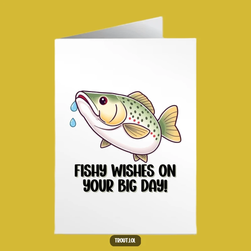 Funny Free Printable Birthday Card: Satisfied Trout's Water Drop Catch - Downloadable Gift!
