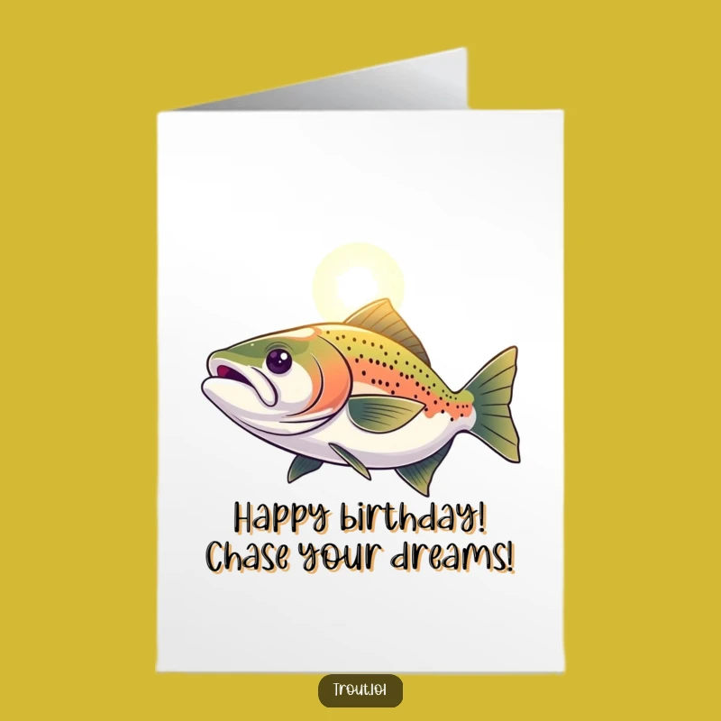 Free Printable Birthday Card: Determined Trout Funny Downloadable Greeting Gift