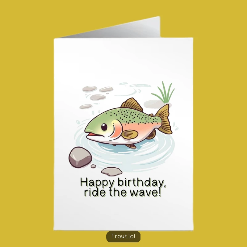 Blissful Trout Birthday Glide Free Printable Card - Relaxing Downloadable Gift!