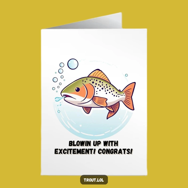 Free Printable Congrats Card: Bubbly Trout Funny Downloadable Gift for Cheers