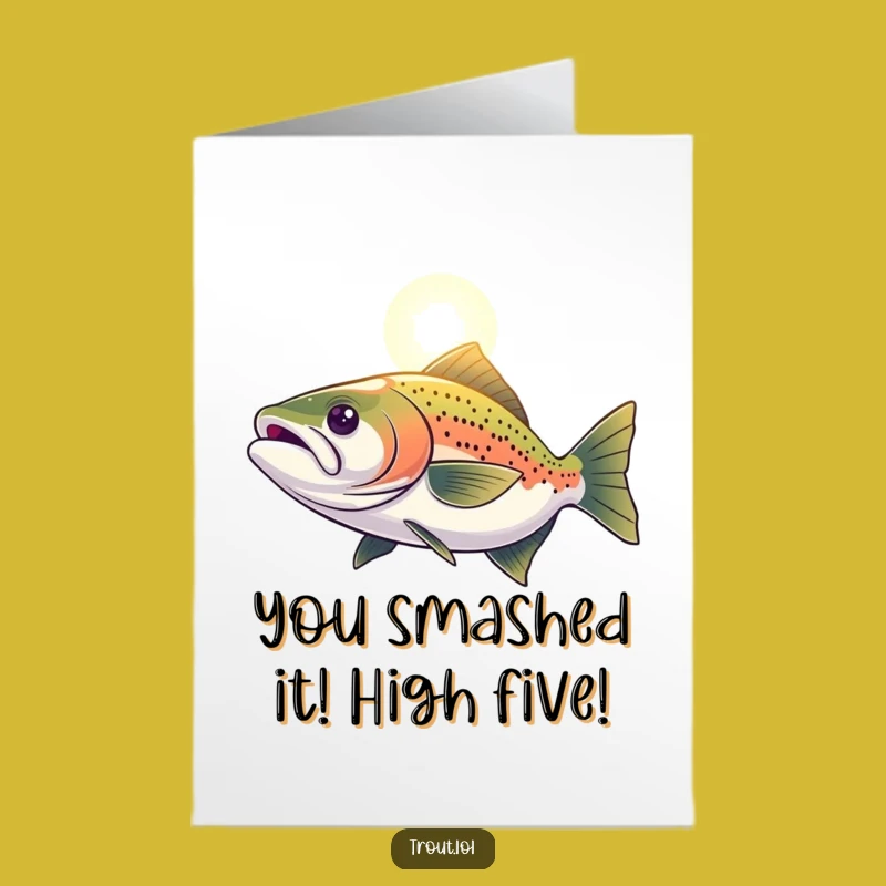 Free Printable Congrats Card: Determined Trout Funny Downloadable Greeting Gift