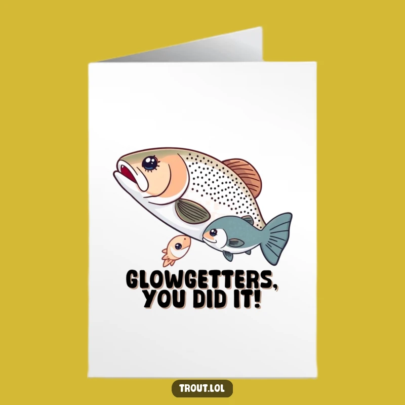 Free Printable Congrats Card: Glowing Gift Trout, Downloadable Celebration Art