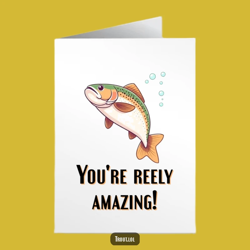 Free Printable Congrats Card: Graceful Flipping Trout - Downloadable Celebration