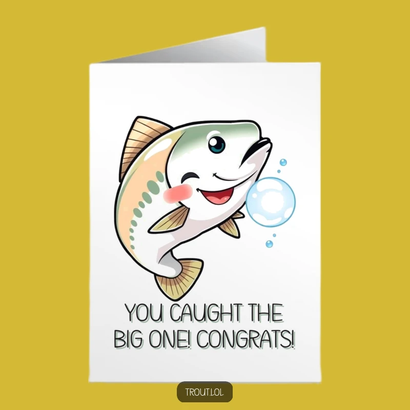 Free Printable Congrats Card: Grinning Trout Funny Downloadable Gift for Success