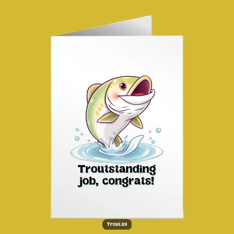 Free Printable Congrats Card: Grinning Trout Leap, Funny Achievement Downloadable!