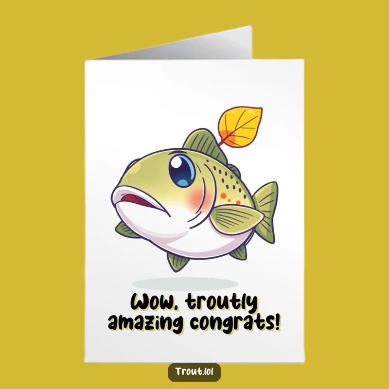 Free Printable Congrats Card: Surprised Trout, Funny Downloadable Nature Gift