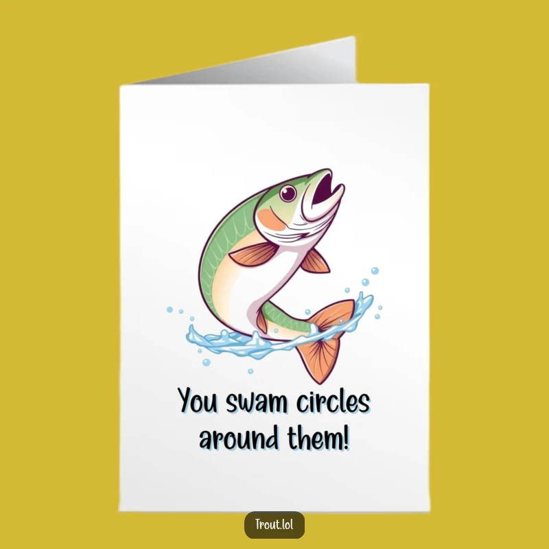 Free Printable Congrats Card: Trout's Flipping Success - Funny Aquatic Achievement Downloadable