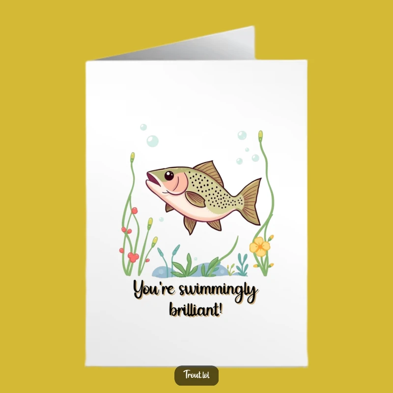Free Printable Congrats Card: Trout's Underwater Groove - Celebrate with Joy!